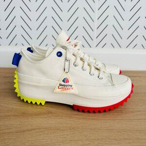 ⭐Converse Run Star Hike Ox Platform Sz 8 Men's Shoes Beige Red Sneakers A08196C⭐